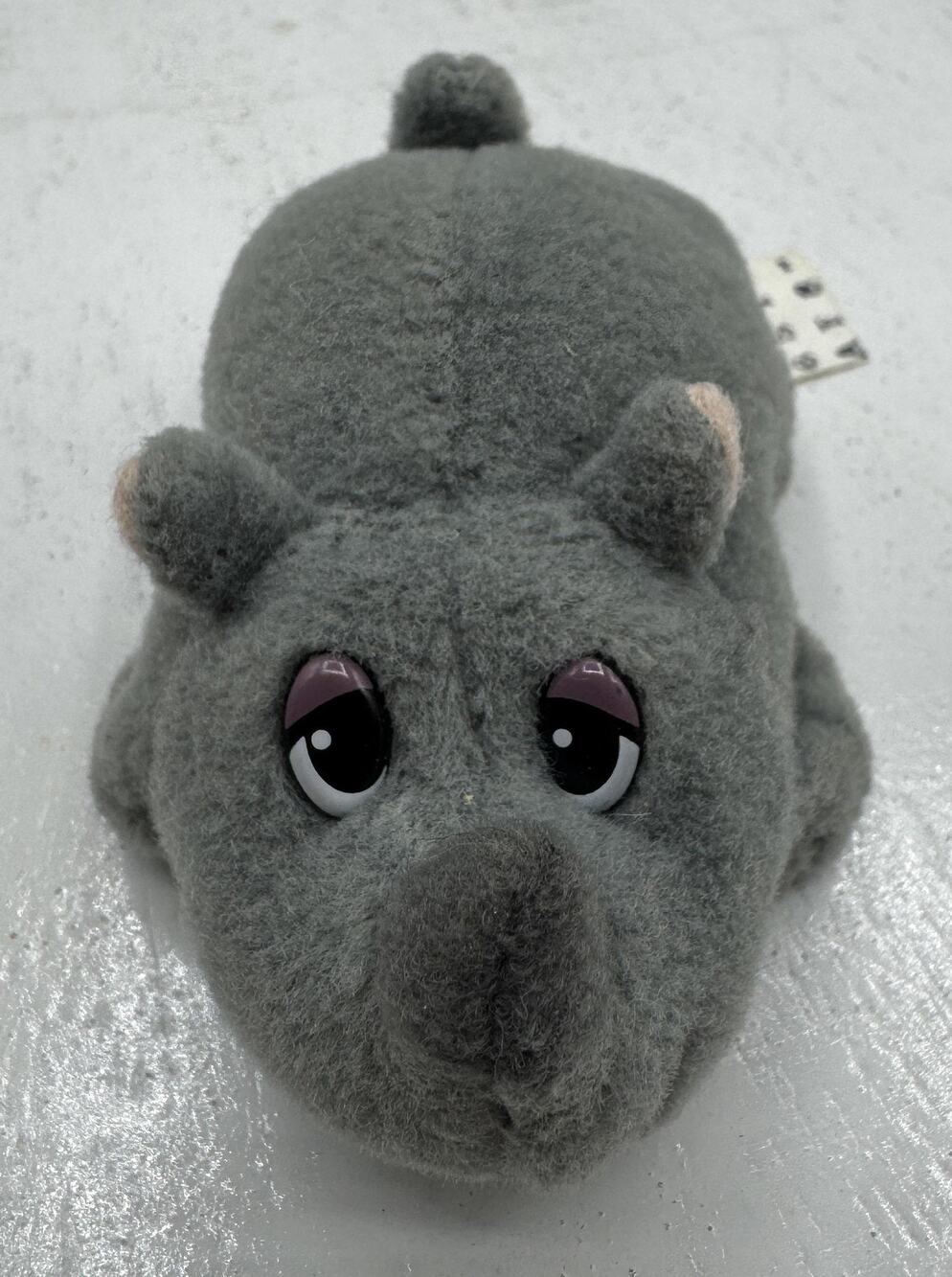 Vintage 1997 Pound Jungle Puppies Gray Rhino Plush Mini Stuffed Animal